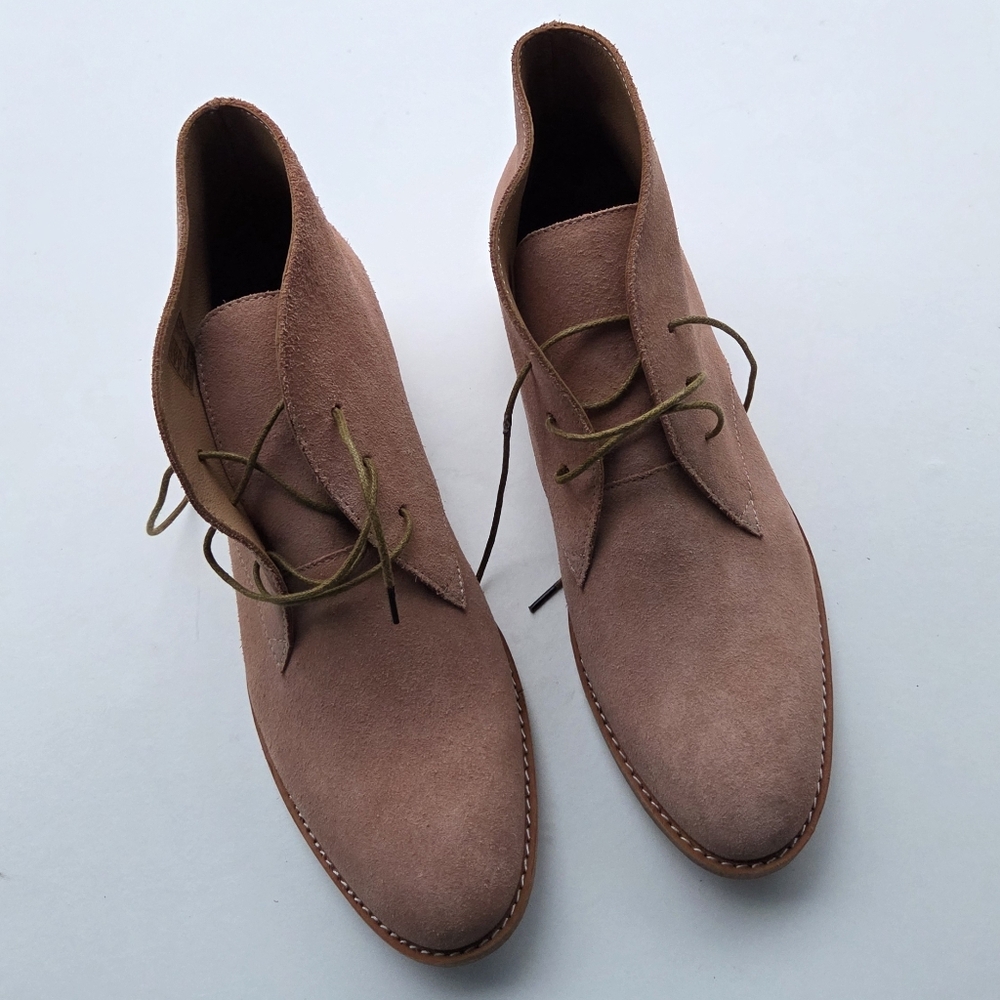 Huma Blanco Manuela Lace-Up Booties Blush Rose Suede Size 10 - Picture 3 of 10